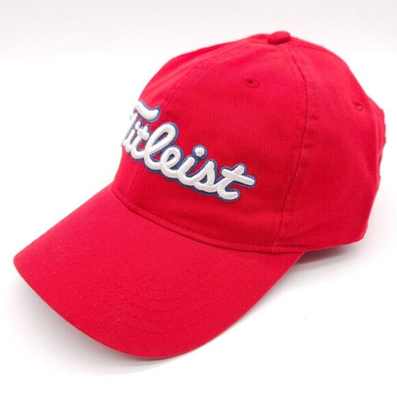 Titleist Golf Strapback Hat Adjustable Dad Ball Cap American Flag Red USA Unisex - Picture 1 of 8